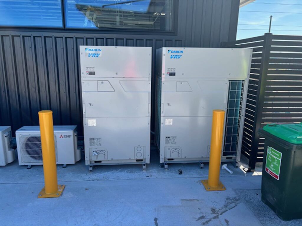 Daikin HVAC units installed by Beattie Air for a commercial air conditioning project in Christchurch, ensuring efficient temperature control and heat recovery ventilation